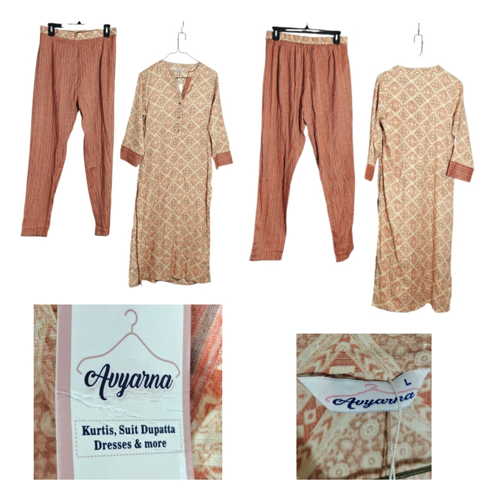 Women's Tan and Cream Jumpsuit Set